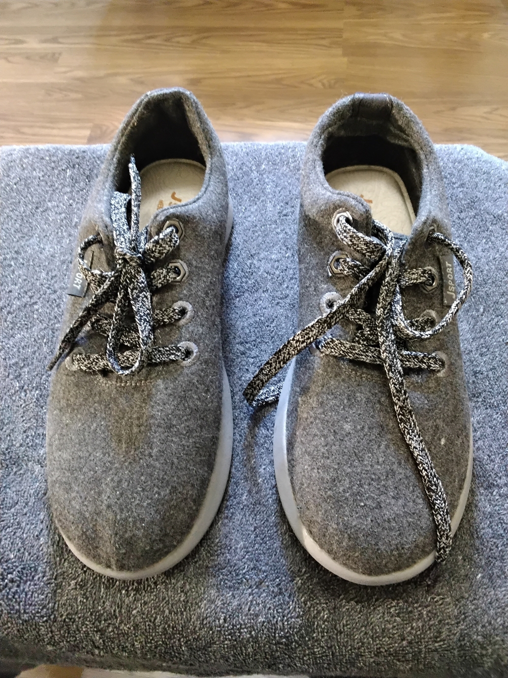 JSport Jambu Arrow Dark Grey Felt Wool Lace Up Casual Sneakers Sz 8.5
